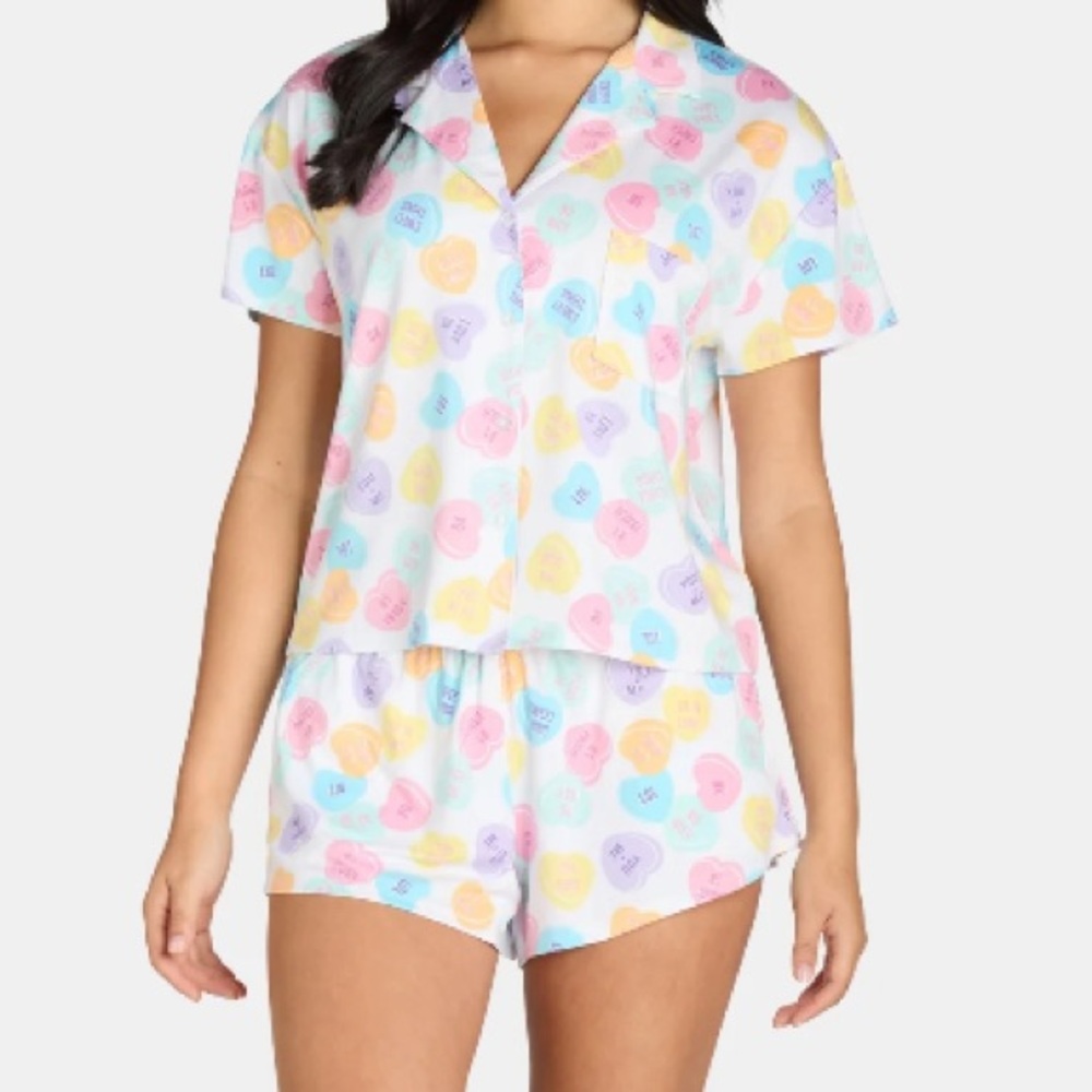 Women's Multicolor Heart Print Pajama Top